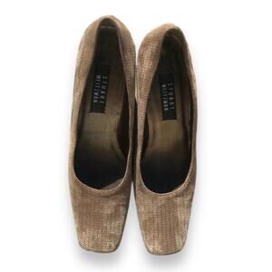 Vintage Stuart Weitzman suede houndstooth chunky heel pump